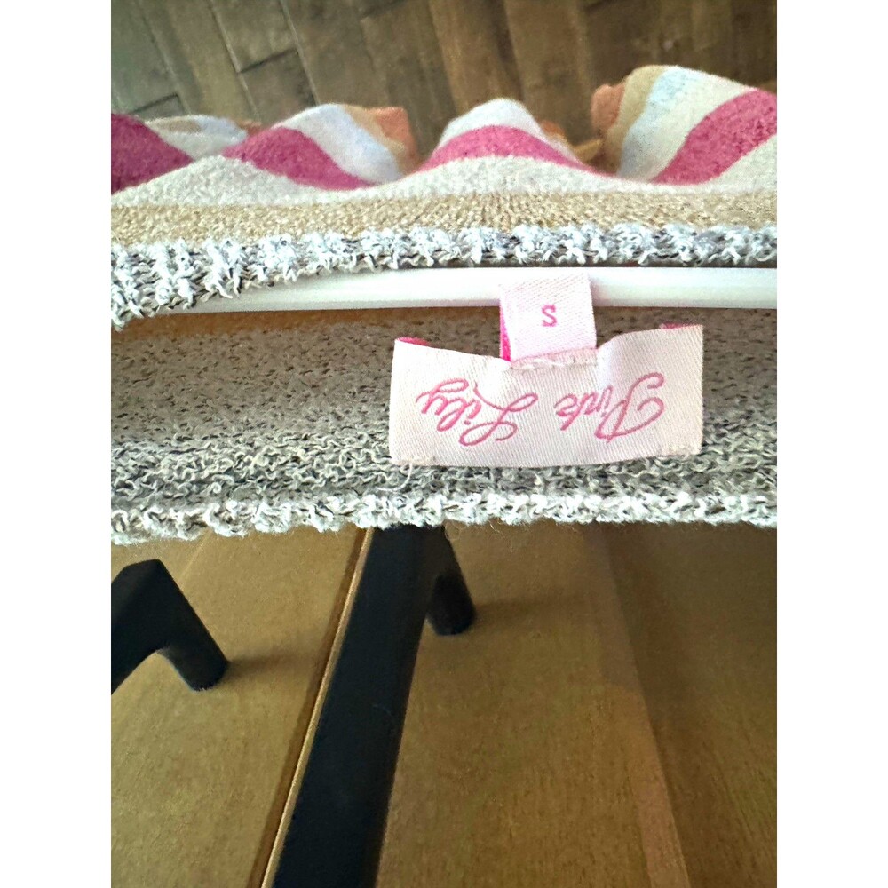 Pink Lily Women's Striped Knit Pullover Sweater Long Sleeve Size S Regular